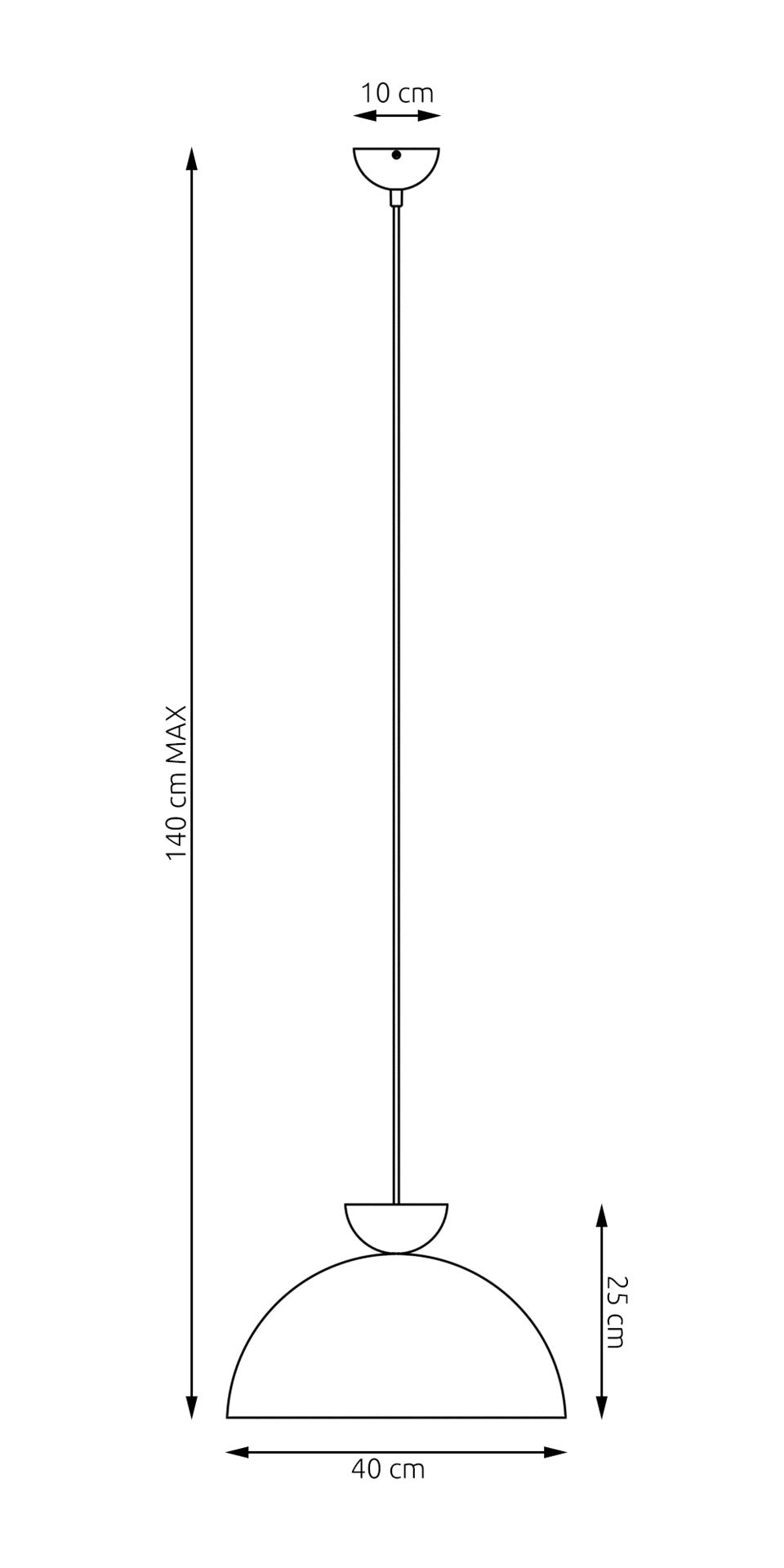 Lunaro 1L pendant light black/orange