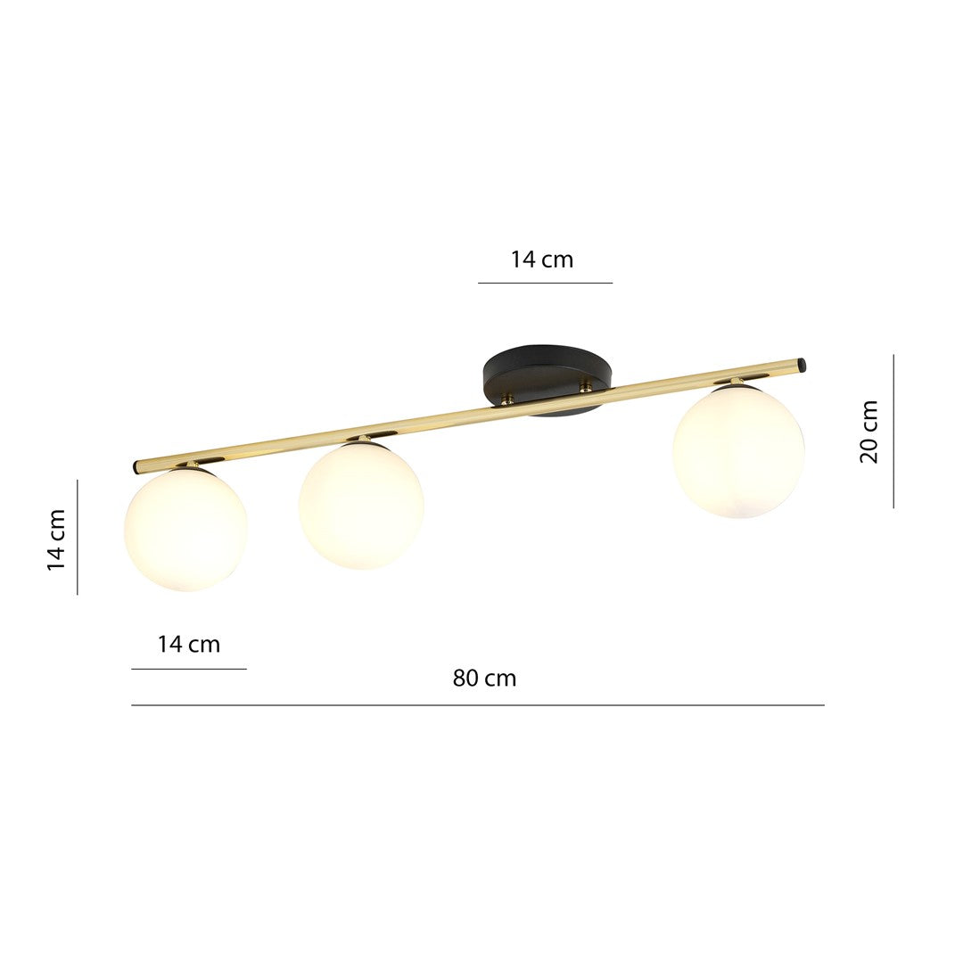 Monza 3 loftlampe sort/opal