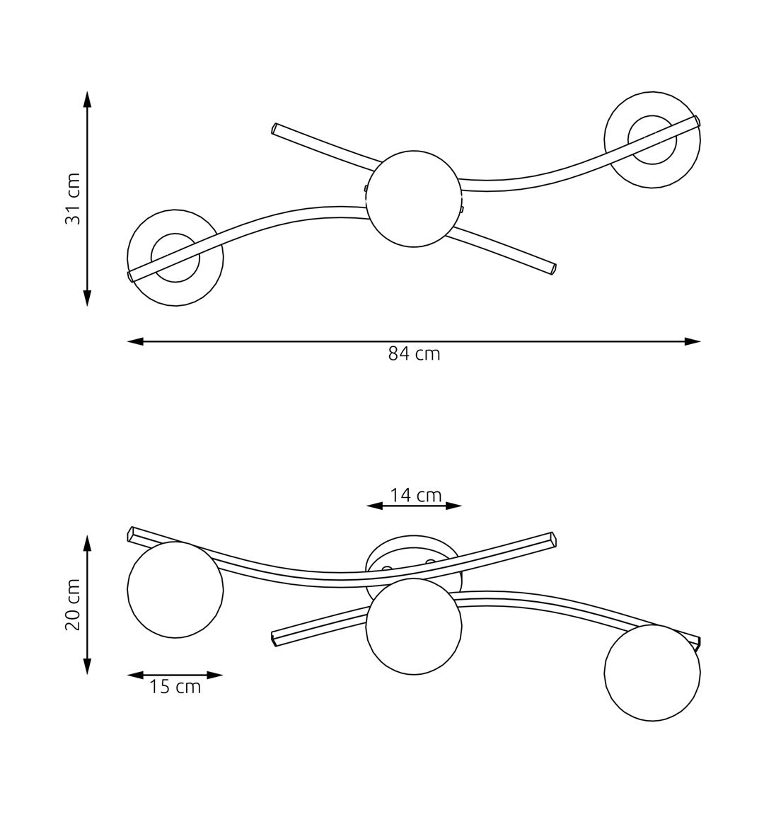 Opus 3 ceiling lamp black/graphite