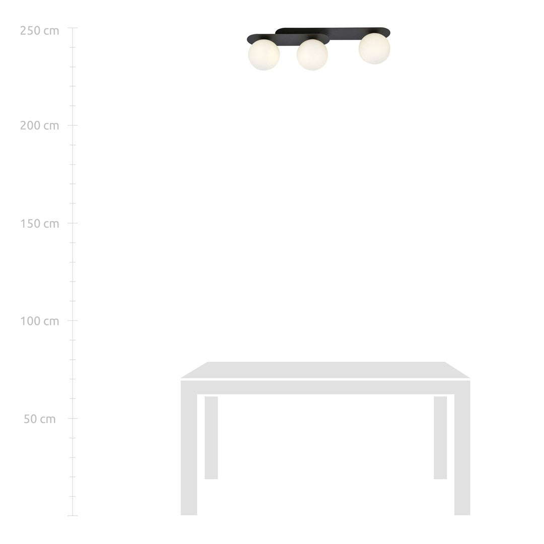 Plaza 3 loftlampe sort/opal