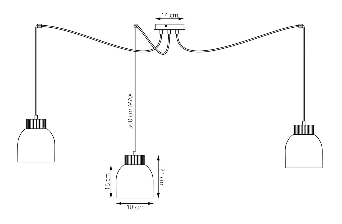 KRU 3 pendant lamp black