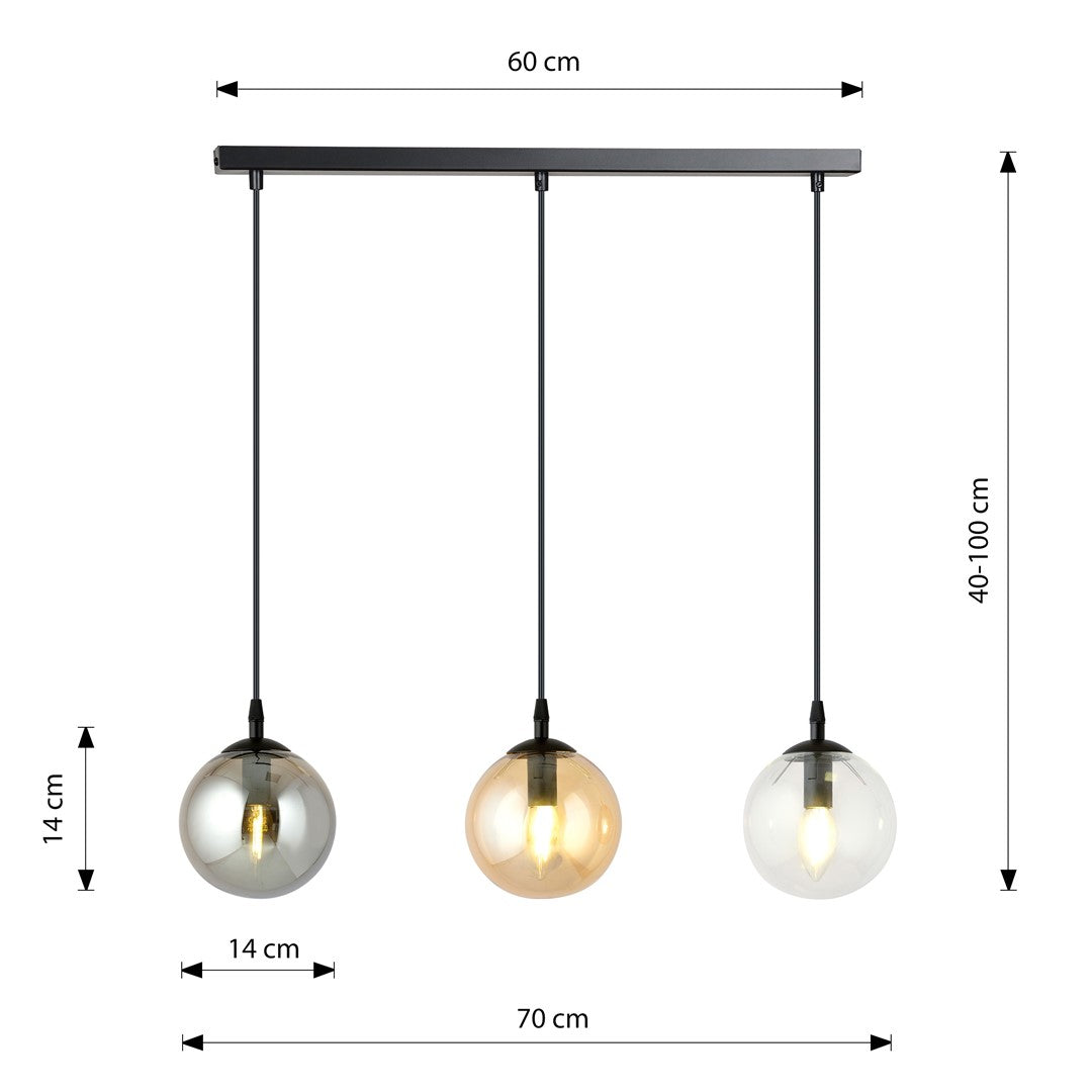 Cosmo 3 pendant light blue/mixed