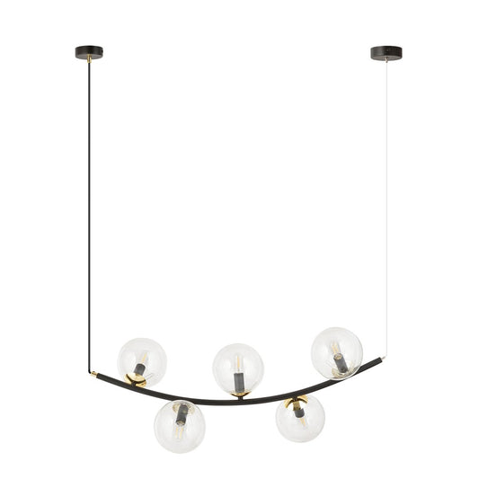 Ritz 5 pendant light black/clear