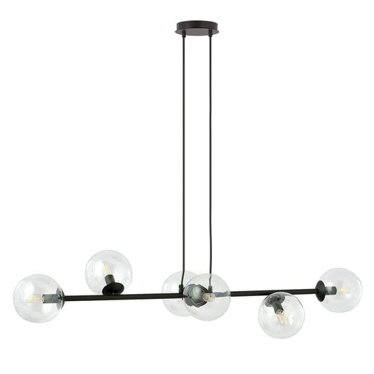 Rossi 6 pendant light black/clear