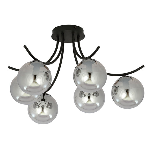 Boston 6 ceiling lamp black/graphite