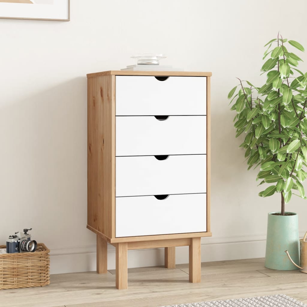 Kommode Otta 45X39X90 Cm Massivt Fyrretræ
