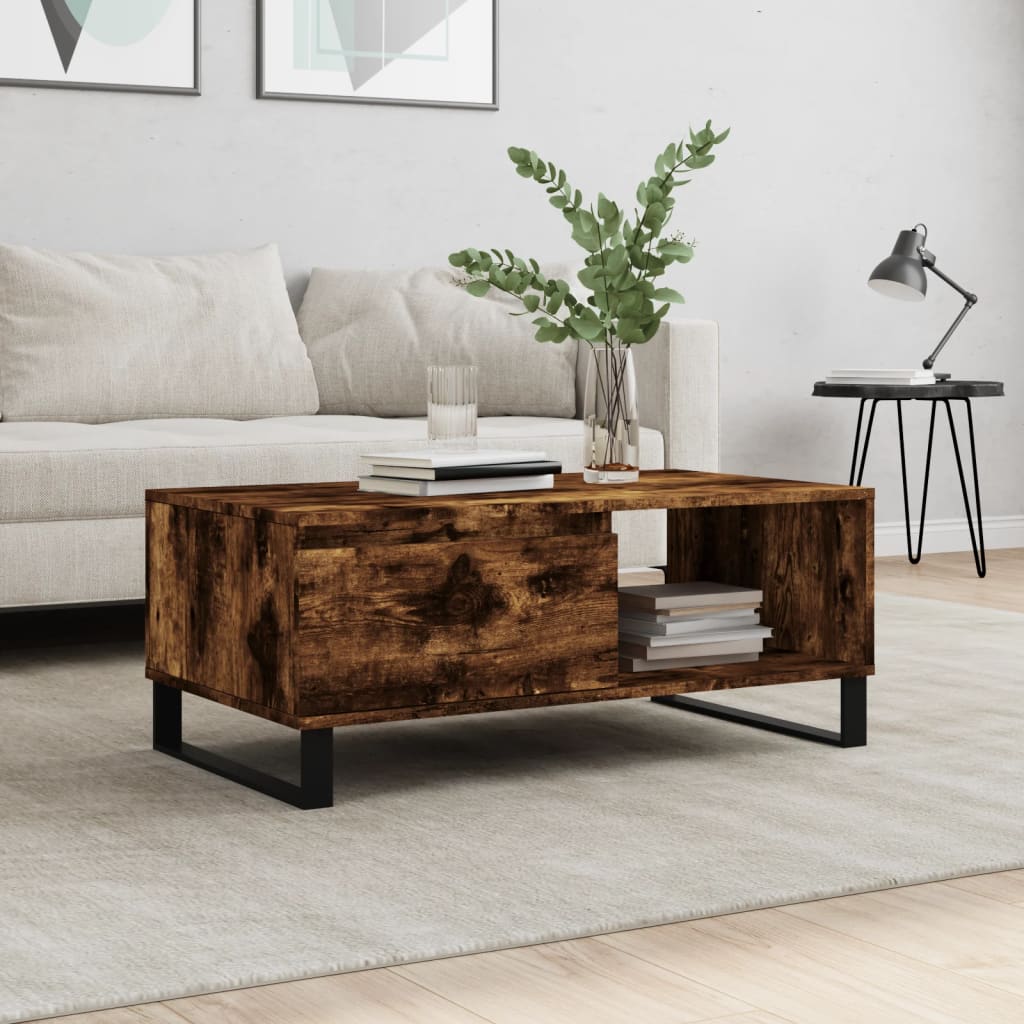 Sofabord 90X50X36,5 Cm Konstrueret Træ Gammeldags Træ