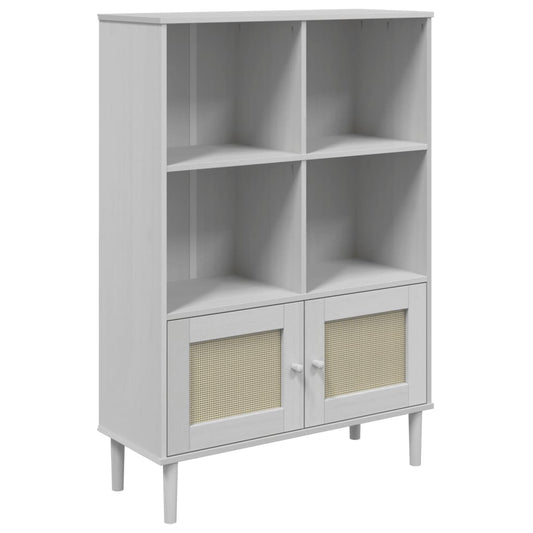 Skænk Senja 90X35X130 Rattanlook Massivt Fyrretræ