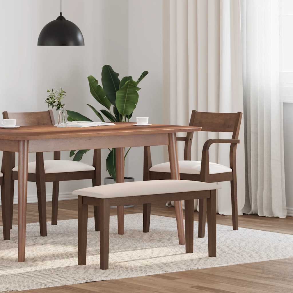 Bænk 90 Cm Massivt Gummitræ
