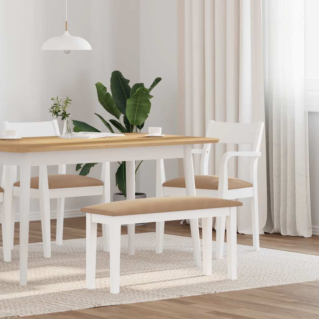 Bænk 90 Cm Massivt Gummitræ Brun
