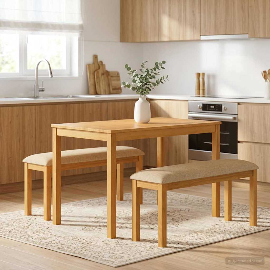 Spisebænk 95 X 32 X 45 Cm Massivt Eg Træ Sort