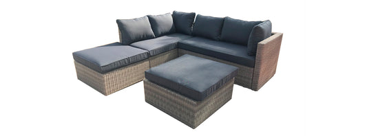 Almadia Modulo Lounge Corner Set - 4 Piece - Natural Kobo Grey