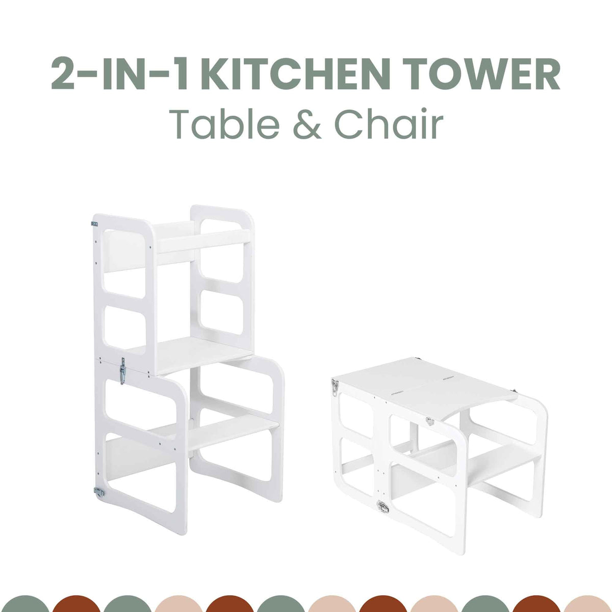 2-in-1 Convertible Kitchen Tower - Table and Chair Set