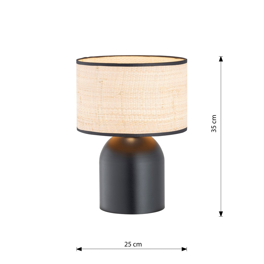 Aspen table lamp black/rattan
