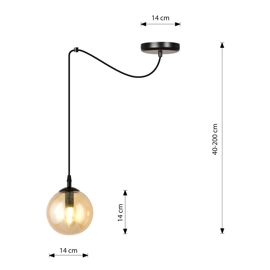 Gigi 1 pendant light amber