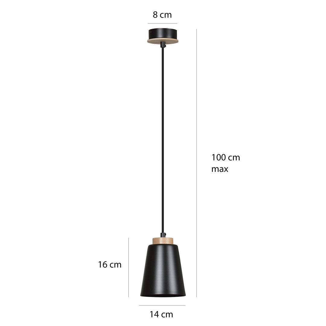 Bolero 1 pendant light black