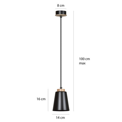 Bolero 1 pendant light black