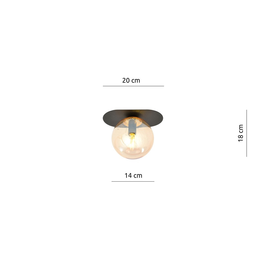 Plaza 1 ceiling lamp black/amber