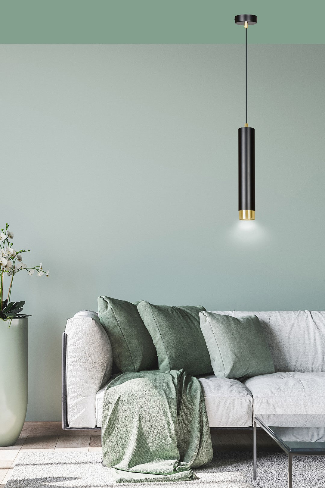 Kibo 1 pendant light blue/gold