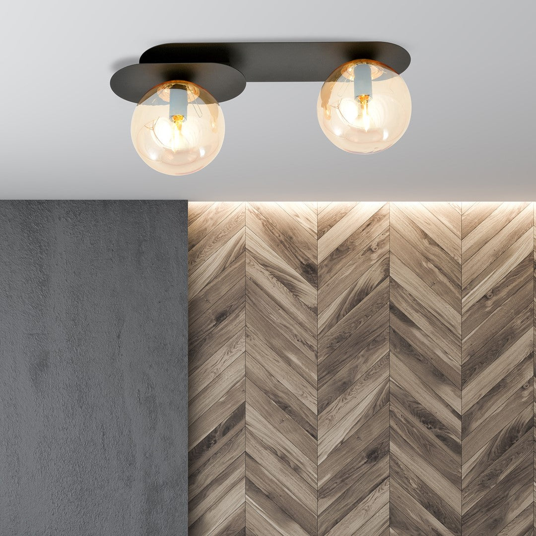 Plaza 2 ceiling lamp black/amber