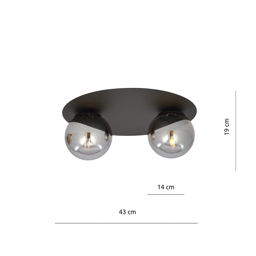 Solar 2 ceiling lamp black/graphite