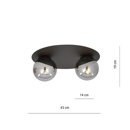 Solar 2 ceiling lamp black/graphite