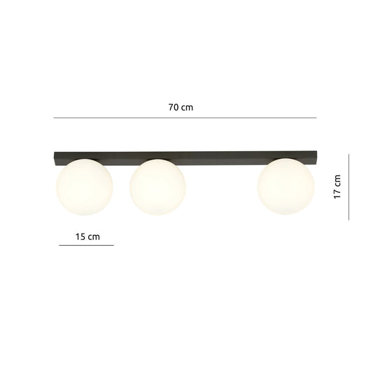 Fit 3 ceiling lamp black/opal