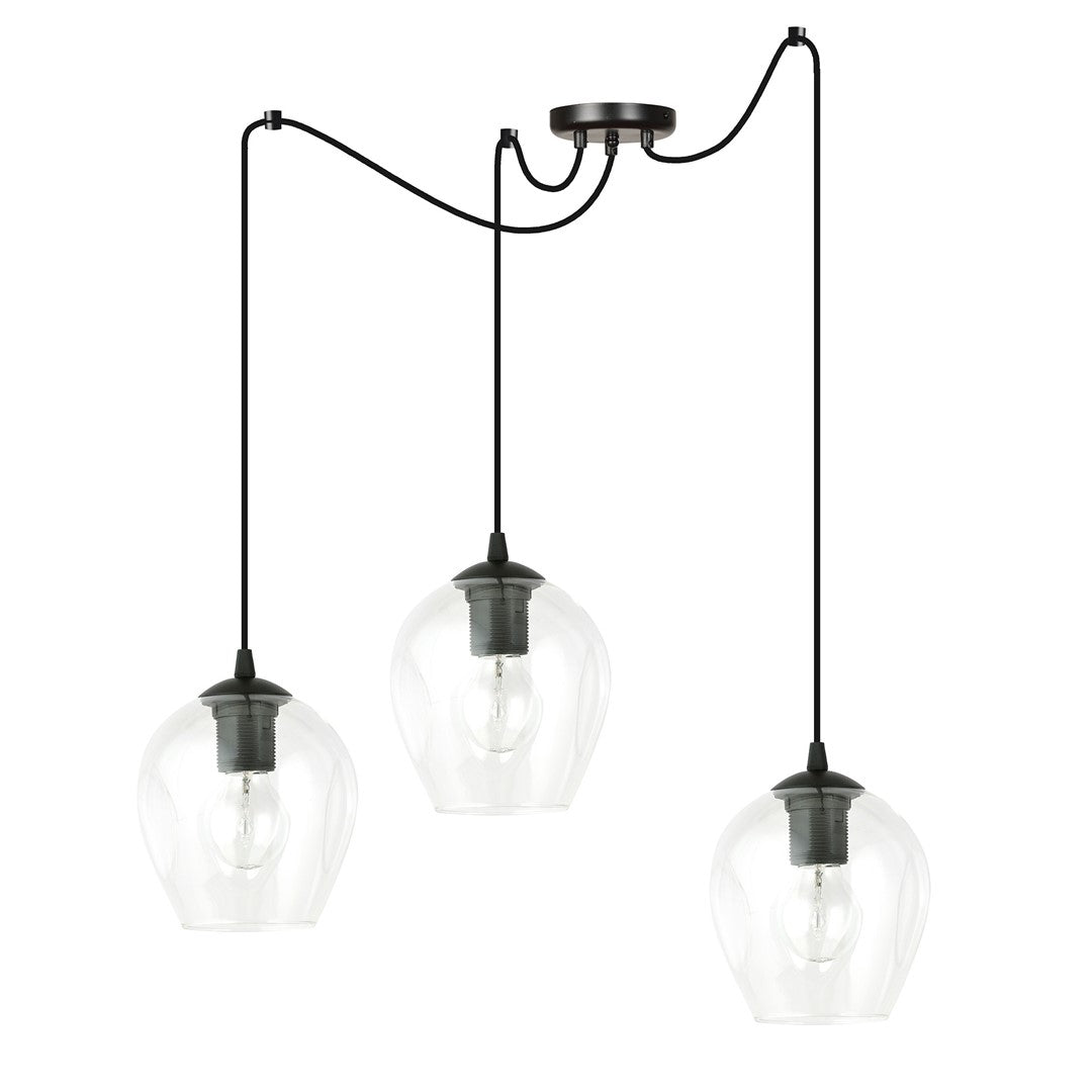 Level 3 pendant light black/clear