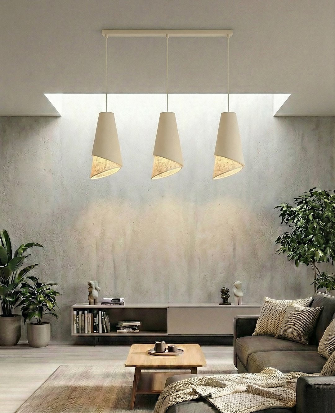Moda 3 pendant lamp black/rattan