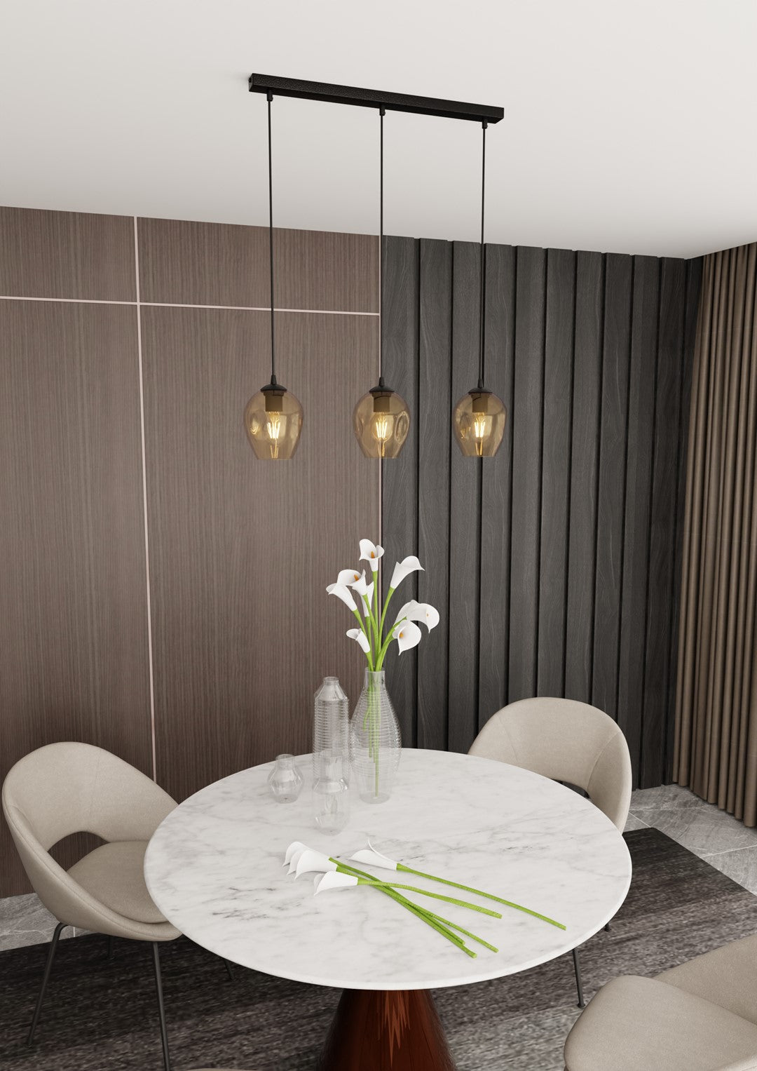 Istar 3 pendellampe sort/honninggul