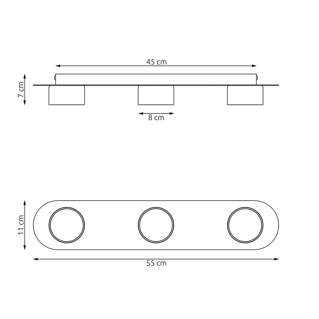 Diaz 3 ceiling lamp black