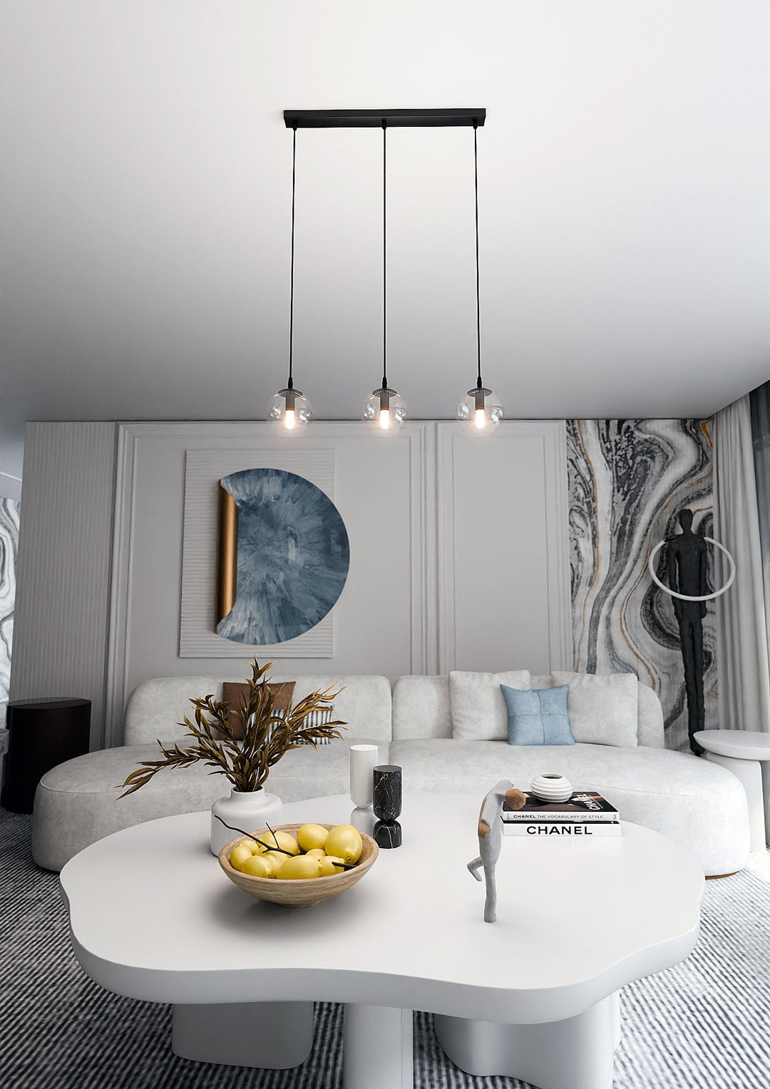 Cosmo 3 pendant light clear