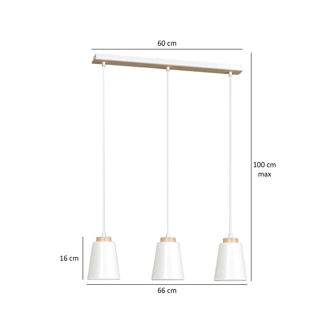 Bolero 3 pendellampe hvid