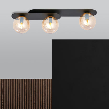 Plaza 3 ceiling lamp black/amber