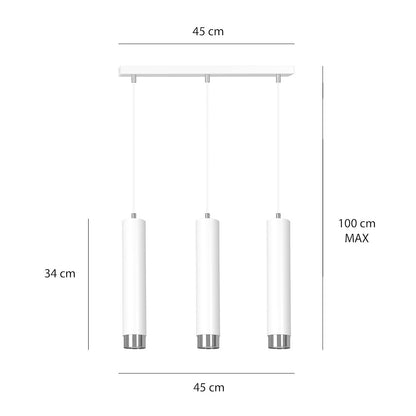 Kibo 3 pendant light white/chrome