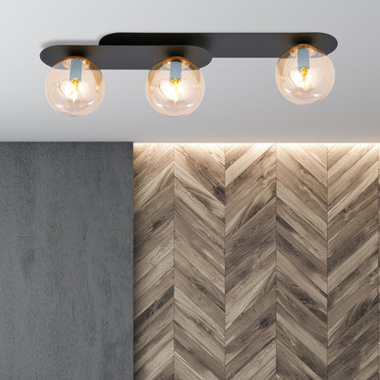 Plaza 3 ceiling lamp black/amber