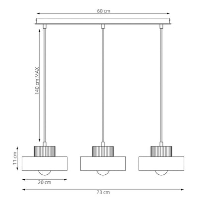 Kivi 3 pendant light white