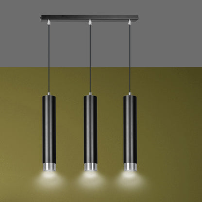 Kibo 3 pendellampe sort/krom