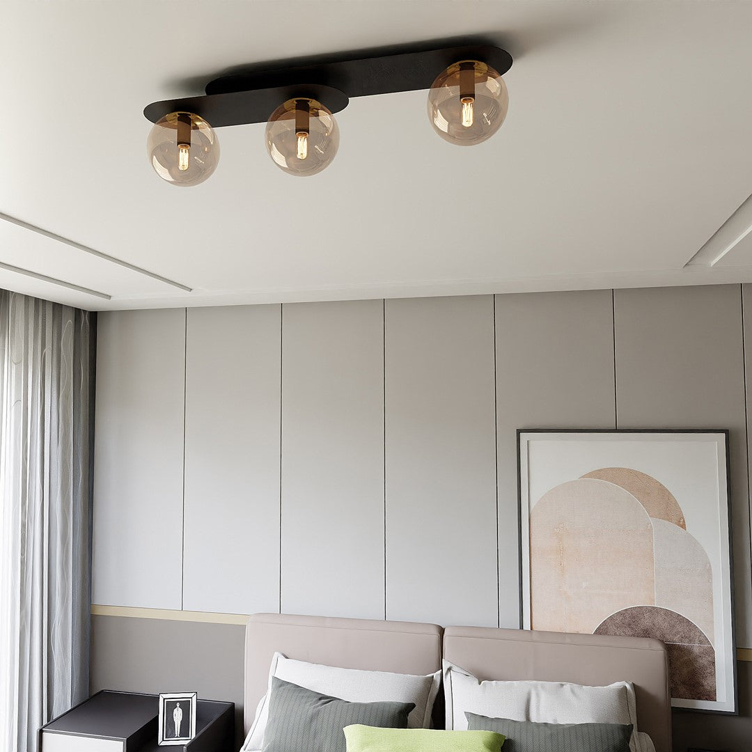 Plaza 3 ceiling lamp black/amber