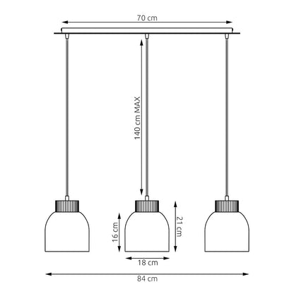 Vigo 3 pendellampe hvid