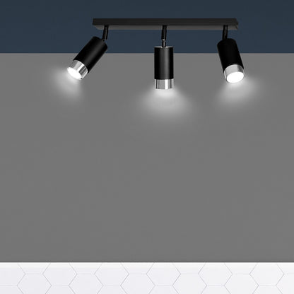 Hiro 3 ceiling spotlight black/chrome