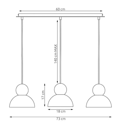 Kaki 3 ceiling lamp mocha