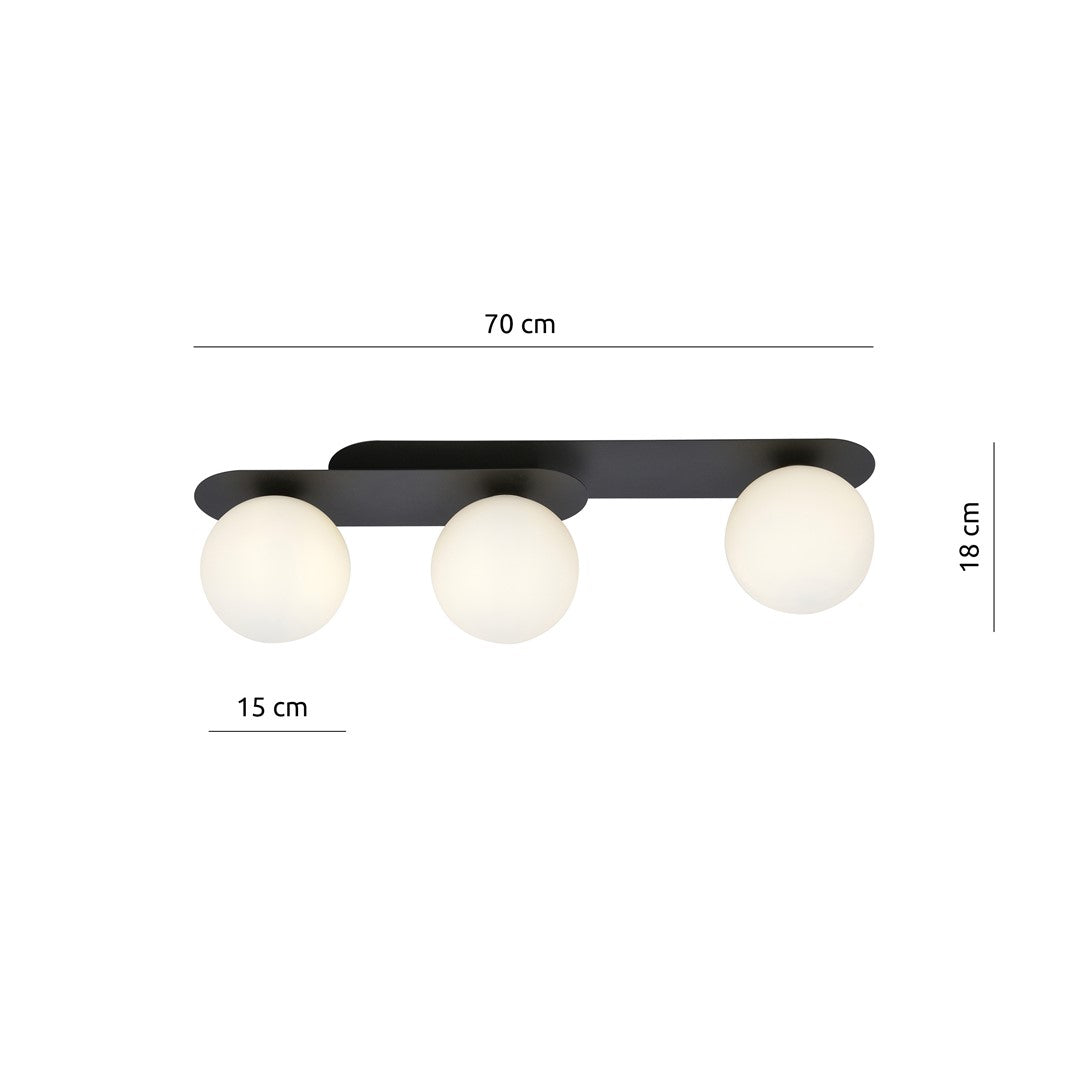 Plaza 3 loftlampe sort/opal