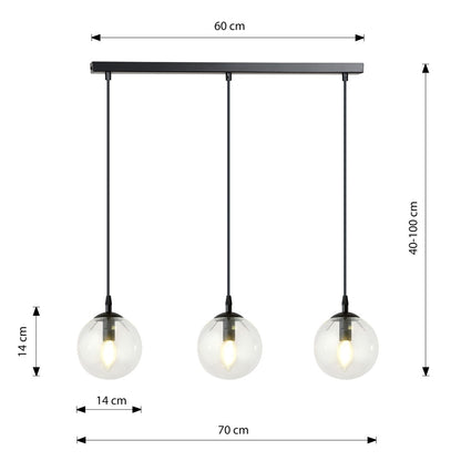 Cosmo 3 pendant light clear