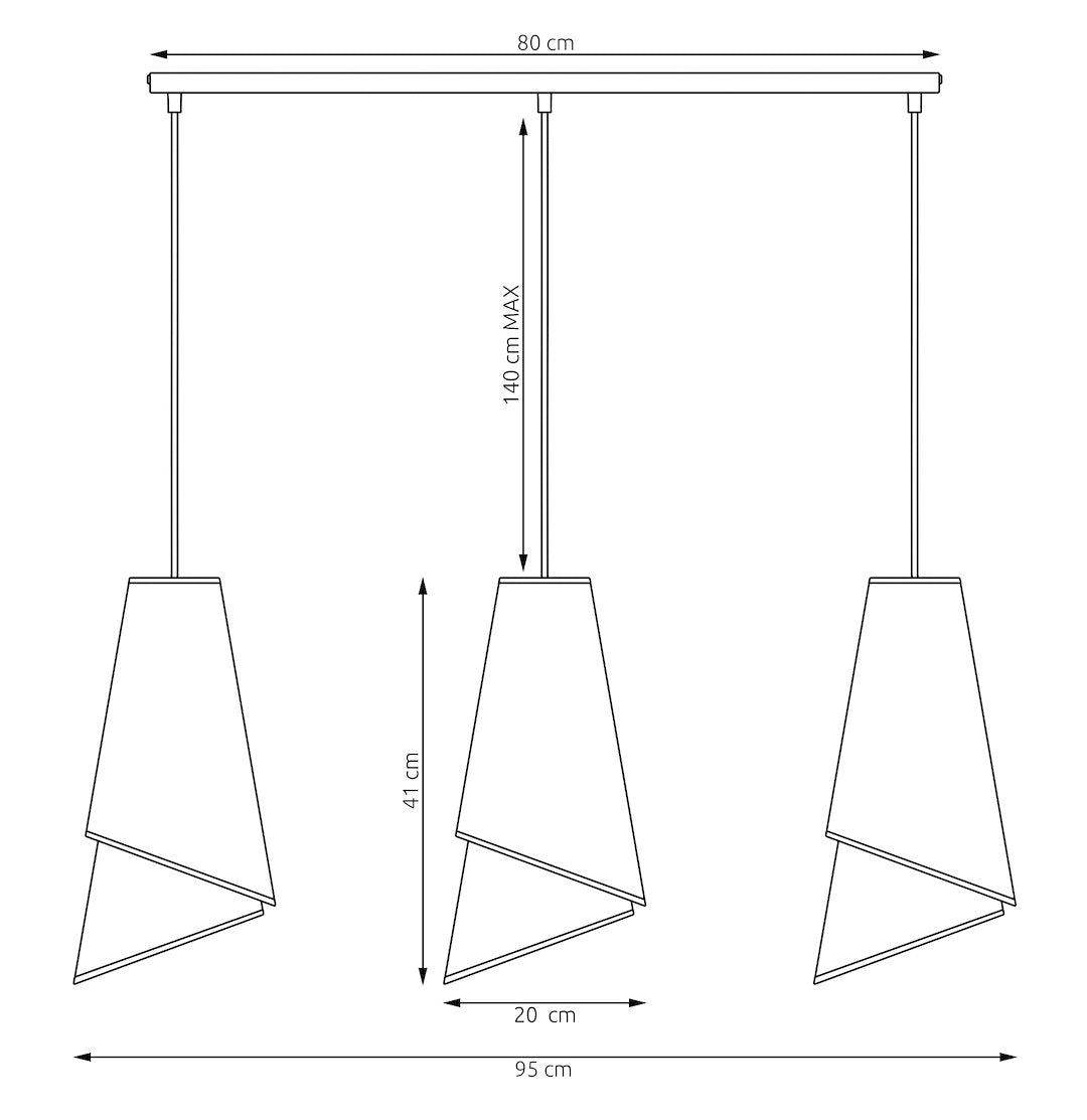 Moda 3 pendant lamp black/rattan