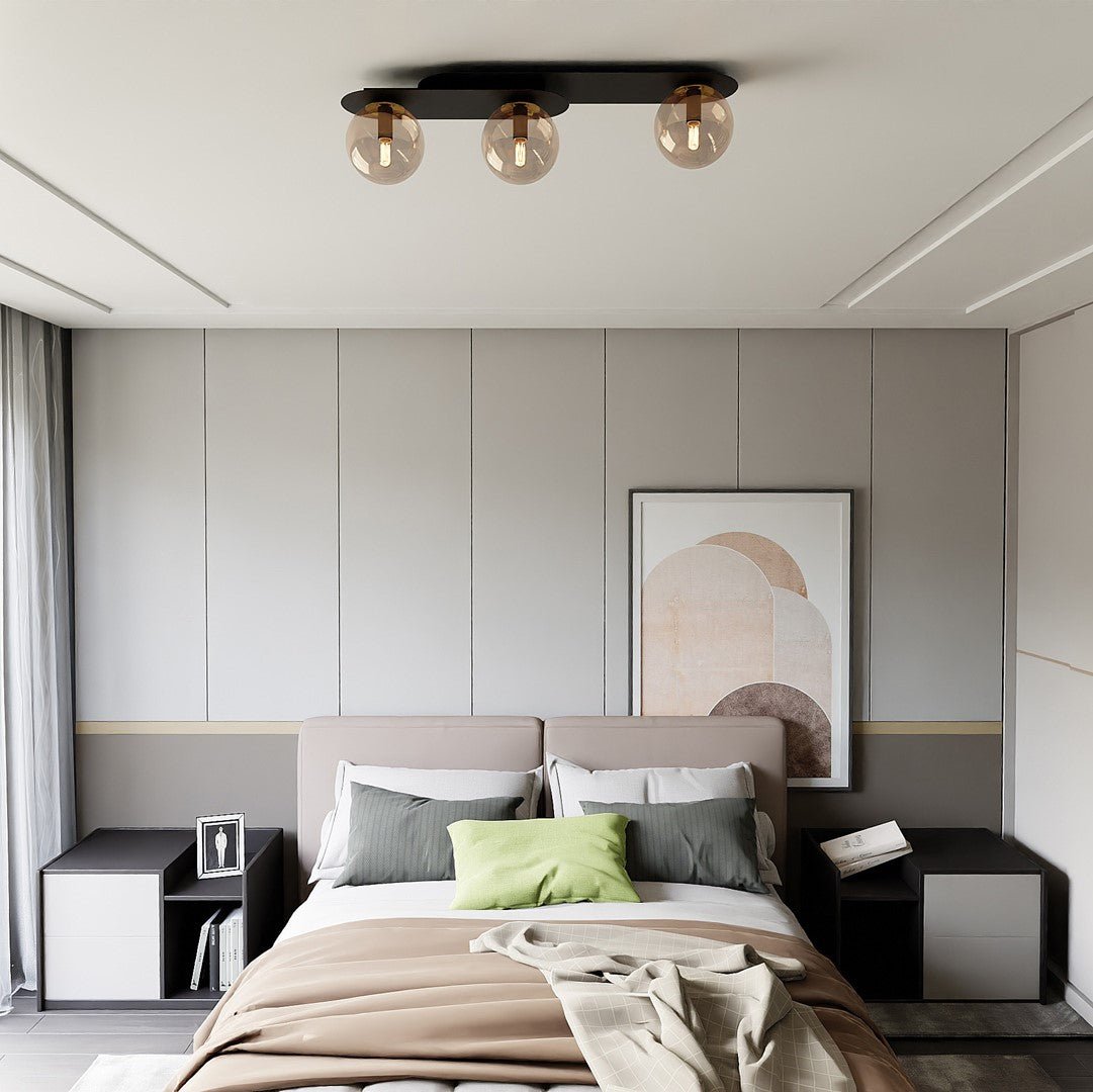 Plaza 3 ceiling lamp black/amber