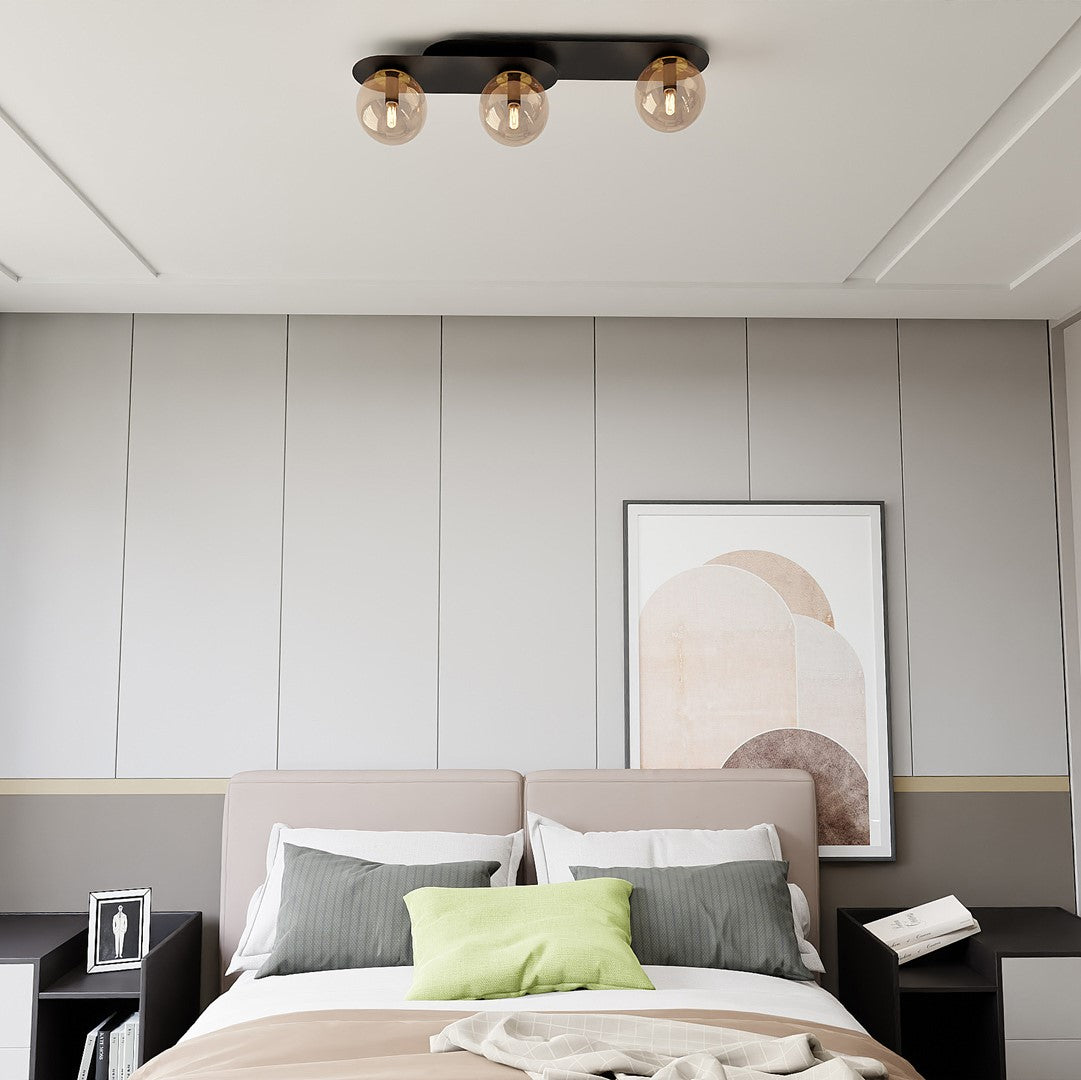 Plaza 3 ceiling lamp black/amber