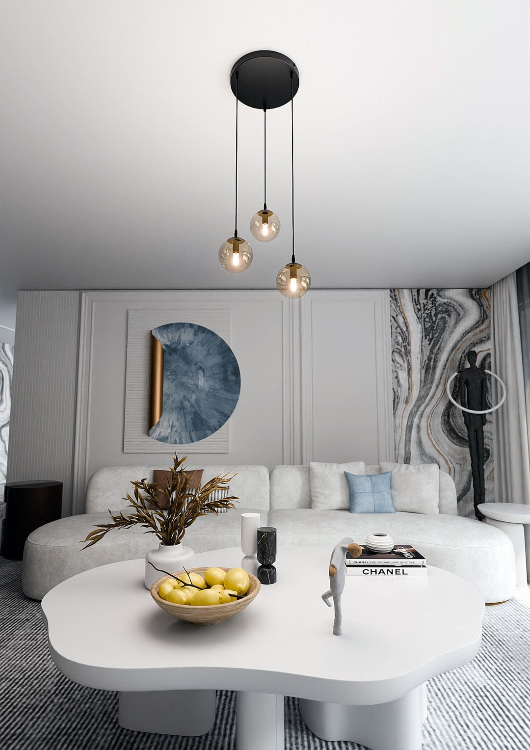 Cosmo 3 premium pendant light amber