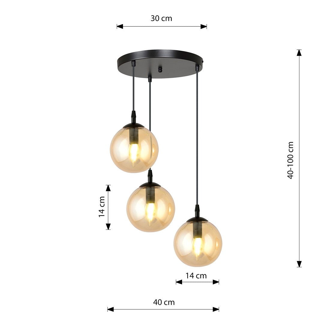 Cosmo 3 premium pendant light amber