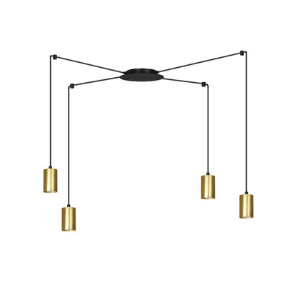 Traker 4 pendellampe sort/guld